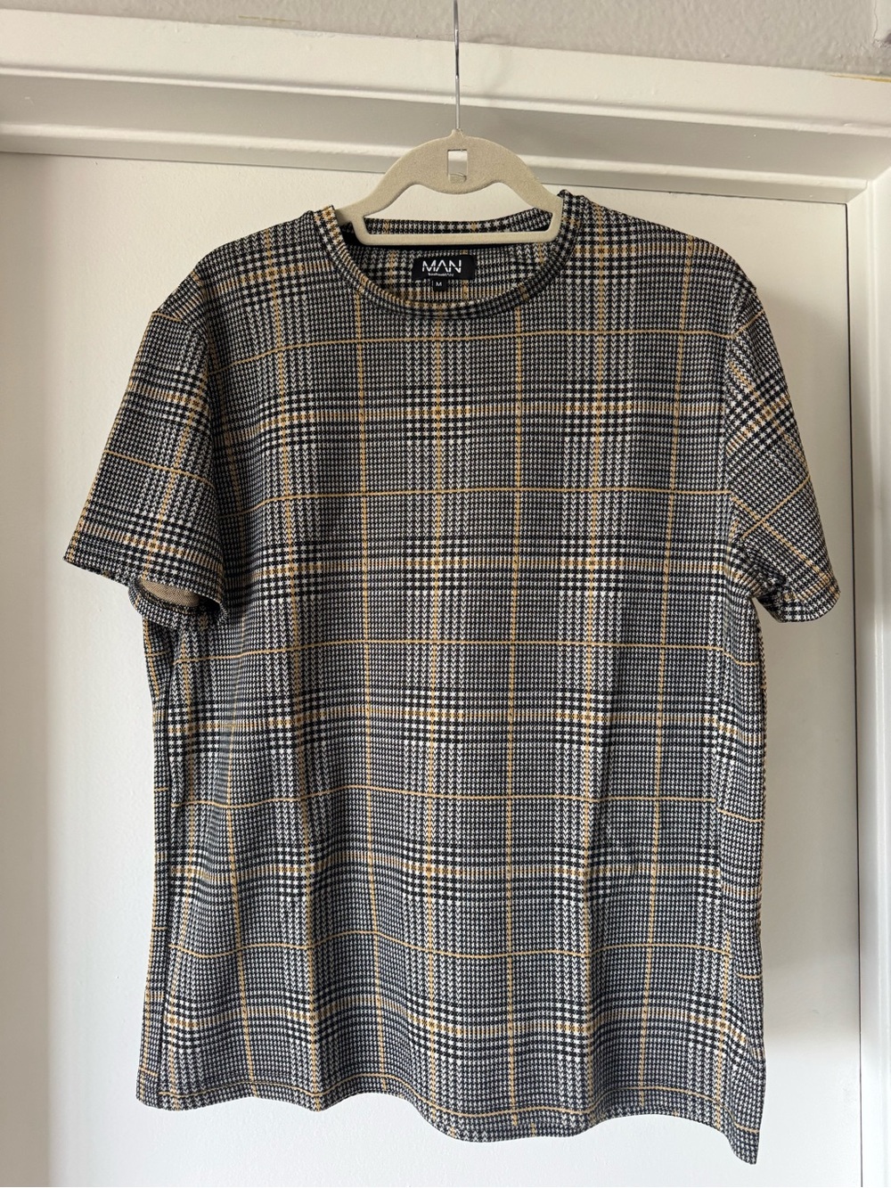 BOOHOO Man Check Plaid Short-Sleeve Shirt